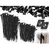 Lhbwhiz 200 pezzi set fascette,supporto base autoadesivo,base adesiva di fissaggio cavi,supporto fascette,supporto cavi,base porta cuscinetti adesivi,base di fissaggio morsetti cavi,per casa(nero)