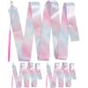 JECOMPRIS Nastro Ginnastica Ritmica 3 Pezzi in Seta Rosa Fibra di Vetro, Lavorazione Fine e Accessorio Decorativo per Performance di Danza e Uso Quotidiano