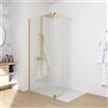 Parama Doccia walk-in 100cm + anta girevole 30cm vetro 8mm trasparente anticalcare profili oro spazzolato h200 | Keros