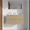 Parama Mobile bagno sospeso 90cm sabbia opaco due cassetti soft-close con lavabo bianco lucido | Bako