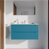 Parama Mobile bagno sospeso 90cm dusk blue due cassetti soft-close con lavabo bianco lucido | Bako