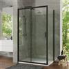 Parama Box doccia 70x110 cm scorrevole profili nero opaco vetro temperato 6mm trasparente anticalcare h198 | Tahiti