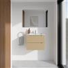 Parama Mobile bagno sospeso 80cm sabbia opaco due cassetti soft-close con lavabo bianco lucido | Bako