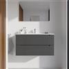 Parama Mobile bagno sospeso 90cm grigio opaco due cassetti soft-close con lavabo bianco lucido | Bako