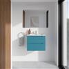 Parama Mobile bagno sospeso 60cm dusk blue due cassetti soft-close con lavabo bianco lucido | Bako
