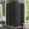 Parama Box doccia 70x115 cm scorrevole profili nero opaco vetro temperato 6mm fumè anticalcare h198 | Tahiti