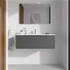 Parama Mobile bagno sospeso 100cm grigio opaco un cassettone con lavabo bianco lucido | Bako