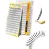 NAGARAKU Narrow Comic Spire Ciglia 240 Fans Ventagli Blend Anime Manga Lash Volume Morbido Leggero Monopezzo Preconfezionato Individuale Facile da Applicare Base Piatta Punta Ventaglio (0.07 C 8-15mm)