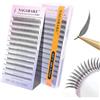 NAGARAKU Anime Ciglia 240 Fans Effetto Spiky Sguardo Definito Ciglia Monopezzo Preformate Look Manga Nessuna Caduta Leggere Base Piatta Applicazione Facile Senza Gel Fissante (Comic 0.07 C 8-15mm)