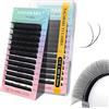 NAGARAKU YY Ciglia Extension 4D Ciglia a Forma di Y Ventagli Prefabbricati Volume Russo Premade Fans Naturale Eyelash Individuali Cluster Wispies Incrociate Ciglia Opaco Nero 12 File (0.10 C 8-15mm）