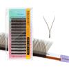 NAGARAKU Ciglia YY 4D Volume Russo Punta Doppia Ventagli Prefabbricati Preformati Morbide Leggere Flessibili Naturali Extension Ciglia Per Lash Artist Professionista Marrone Scuro (0.07 C 8-12mm）