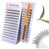 NAGARAKU Anime Ciglia 240 Fans Effetto Spiky Sguardo Definito Ciglia Monopezzo Preformate Look Manga Nessuna Caduta Leggere Base Piatta Applicazione Facile Senza Gel Fissante (Comic 0.07 D 8-15mm)
