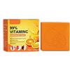 Gokame Sapone arancione alla vitamina C, sapone sbiancante alla vitamina C, sapone al 99% vitamina C, saponetta arancione per macchie scure, per viso e corpo esfoliare idratante sbiancante cura (1pcs)