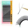 NAGARAKU YY Ciglia Extension 4D Ciglia a Forma di Y Ventagli Prefabbricati Volume Russo Premade Fans Naturale Eyelash Individuali Cluster Wispies Incrociate Ciglia Opaco Nero 12 File(0.07 L 8-15mm）