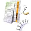 NAGARAKU Anime Ciglia 96 Per Un Effetto Denso E Sfumato Monopezzo Preformate Look Manga Nessuna Caduta Ultra Leggere Base Piatta Applicazione Facile Senza Gel Fissante (4D Y 0.07 D 9mm)