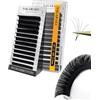NAGARAKU Easy Fan Ciglia 2 Layers 2~20D Auto-Ventilanti Volume Ciglia Ciuffetti Tecnica Ventaglio Volume Blooming Morbide Naturali Risparmio di Tempo Self Fanning Fluffy Lash Nero (0.07 CC 8-15mm）