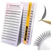 NAGARAKU Anime Ciglia 240 Fans Effetto Spiky Sguardo Definito Ciglia Monopezzo Preformate Look Manga Nessuna Caduta Ultra Leggere Base Piatta Applicazione Facile Senza Gel Fissante (Comic 0.07 D 11mm)