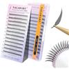 NAGARAKU Anime Ciglia 240 Fans Effetto Spiky Sguardo Definito Ciglia Monopezzo Preformate Look Manga Nessuna Caduta Ultra Leggere Base Piatta Applicazione Facile Senza Gel Fissante (Comic 0.07 C 11mm)