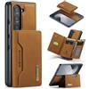 Mxinxiu Custodia a portafoglio 2 in 1 per Samsung Galaxy Z Fold 6, custodia in pelle opaca con supporto per carte di credito staccabile portafoglio con fibbia design cover - marrone