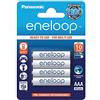 Eneloop Panasonic Eneloop Blister con 4 Batterie Ministilo AAA Ricaricabili, Argento