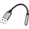 JZK USB a 3.5 mm jack audio adattatore cavo, connettore adattatore AUX a Tipo A a jack per cuffie, interfaccia audio USB per PS4, PC, laptop, Linux, desktop, microfono per cuffie