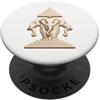 BucLa Custom Tee Erawan Laos Three Head Elephant bianco e oro PopSockets PopGrip Adesivo