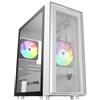 Oversteel - Aeris Case per PC da gioco compatibile con schede Micro ATX e ITX, 2 ventole RGB da 120 mm, frontale a rete, 2 filtri antipolvere, vetro laterale temperato, USB 3.0, colore bianco