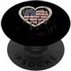 American Flag Heart Patriotic USA Vintag Vintage Bandiera Americana Cuore: Sfrangiato Gloria Stile Patriottico PopSockets PopGrip Adesivo