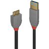 Lindy Cavo USB 3.0 Tipo A a Micro-B Anthra Line, 1m, Nero