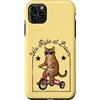 Dawn Rider Cats Custodia per iPhone 11 Pro Max Tabby Cat Riding Triciclo Occhiali da sole We Ride Dawn