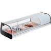 VEVOR Vetrina Refrigerata per Sushi Commerciale da 52 L, 5 Teglie con Vetro Curvo, Illuminazione a LED e Controllo Digitale della Temperatura, Frigorifero per Bancone Ristorante Negozio