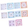 Warmhm 10 Pezzi Fazzoletti di Cotone con Motivo Floreale a Bordo a Mezzaluna, Morbidi e Facili da Pulire, per Domestico e'Aperto, Piccoli Fazzoletti per Coprire Naso