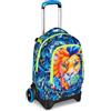 SJ GANG STYLE JAM GANG Trolley Scuola Cuccioli New Tech, Blu, 3 in 1, Triplo Uso, Zaino con Carrello Sganciabile e Crossover System, Scuola Elementare, Bambino