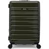 Eminent Voyager Valigia Media 67x44x26, Espandibile, Rigida, 4 Ruote, Leggera, Lucchetto TSA, 3,4 kg, 71L, Trolley da Stiva Viaggio Aereo Verde