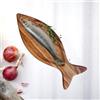 Fatto a mano Design bellissimi piatti artigianali a forma di pesce in legno di ulivo decor...