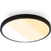 Briloner - Plafoniera LED, 18W 2000lm, 2700K 3000K 4000K, IP44 protezione dagli spruzzi, plafoniera luminosa, lampada bagno, lampada cucina, 24 x 6 cm, Nero