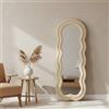 Dmora - Specchio Blevio, Specchiera, Articolo d'arredo a muro, Decorazione con specchio, 60 x 4 h160 cm, Crema