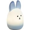 Eglo Lampada da notte a LED Castellino, luce notturna comodino batteria, decorazione per la cameretta dei bambini, funzione touch, forma di coniglio, blu, colore luce: bianco caldo, RGB