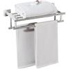 Alise Portasciugamani con doppia barra porta asciugamani per bagno, 40,6 cm, in acciaio inox SUS 304, montaggio a parete, cromato lucido