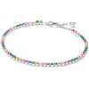 PANDORA Bracciale Tennis Donna Arcobaleno Argento 593927C03, 20 cm, Argento sterling, Zirconie sintetico