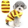 Zunea Maglione per cani con motivo a ape, per cani di piccola taglia, in morbido pile caldo, con anello a D, elegante gilet a righe per il freddo, abbigliamento per chihuahua, abbigliamento per