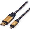 ROLINE Cavo USB 2.0 ROLINE GOLD, tipo A - mini a 5 pin, 3 m