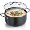VEVOR - Pentola per zuppe in lega di alluminio, capacità 7,6 L, con rivestimento antiaderente, priva di PFOA e PFAS, compatibile con fornelli a gas, a induzione ed elettrici, ideale per zuppe, stufati e pasta