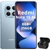 XIAOMI Smartphone Xiaomi Redmi Note 15, 8+256GB, batteria 6000mAh, display 6.77" FHD, colore blu ghiaccio (con cuffie Bluetooth)