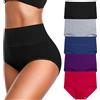 JojoQueen - Mutandine da Donna, a Vita Alta, in Cotone, Morbido e Confortevole, Copertura Completa, con Fascia Larga, Confezione da 5 - - 3XL/4XL
