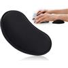 Lhbwhiz Poggiapolsi per Mouse, Poggiapolsi ergonomico per Mouse con Memory Foam, Tappetino in Gomma per Mouse per Alleviare il Polso (Nero)