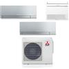 Mitsubishi Electric Condizionatore Climatizzatore Mitsubishi Electric Trial Split Inverter Kirigamine Zen Silver MSZ-EF R-32 7000+9000+9000 con interna A pavimento KT25VG + MXZ-3F68VF4 7+9+9 Wi-Fi Integrato