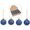 MC-Trend MC, set di 12 palle di Natale in vetro, Ø 6 cm, palle per albero di Natale, decorazione natalizia, Vetro, Blu/Oro, Ø 6cm