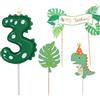 Augesak Candele Numero Compleanno, Candele Dinosauro 3 Anni, con Decorazione Torta, Decorazioni Compleanno 3 Anni