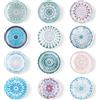 FuninCrea Adesivi Magnetici per Frigorifero, 12 Pezzi in Vetro Colorato Motivo Floreale Frigorifero Magnete Lavagna Bianca Magnetica Adesivo Applicabile alla Decorazione del Frigorifero (E)